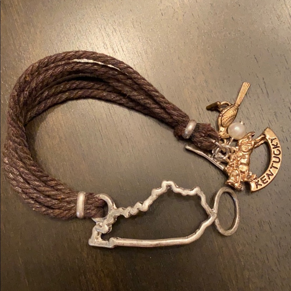 Brown Kentucky Bracelet with Charms
